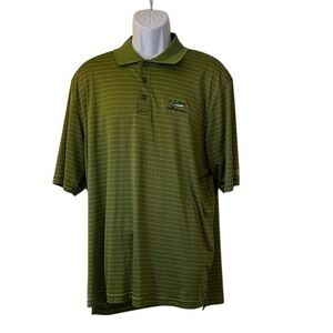 Under Armour Heatgear Golf Polo Shirt Mens XL Green Striped Embroidered Logo